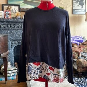 Loft sweater with blouse insert.